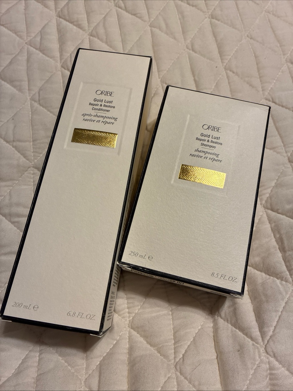 Oribe gold lust repair & restore shampoo + conditioner set nib